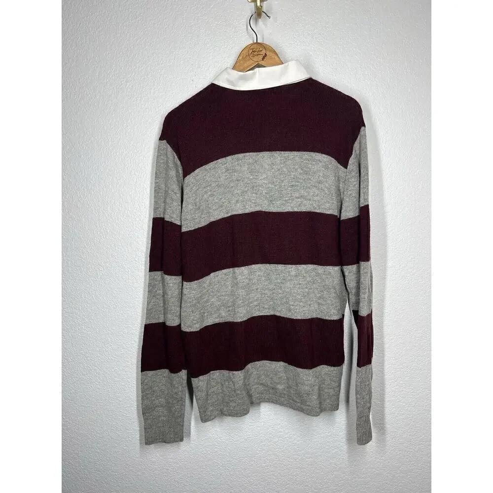 Slate & Stone Rugby Stripe Polo Sweater XL New